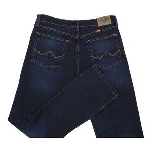 Wrangler Mens Slim Straight Jeans 32x30 Dark Wash Cotton Spandex
